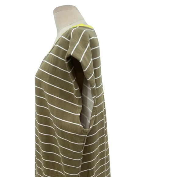 Anthropologie‎ Daily Practice Tee Dress Striped Light Fleece Green Size Large - Picture 7 of 11